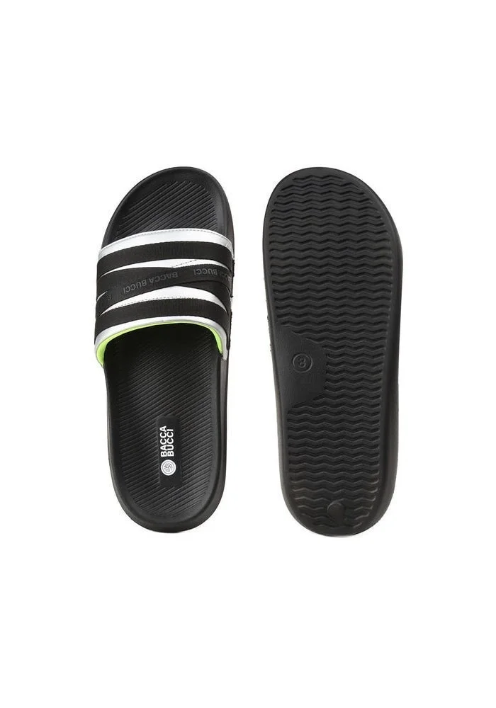 Bacca Bucci Jet Black Galaxy Slides – Ultra-Comfort EVA Slip-Ons for Men | Best Price UAE